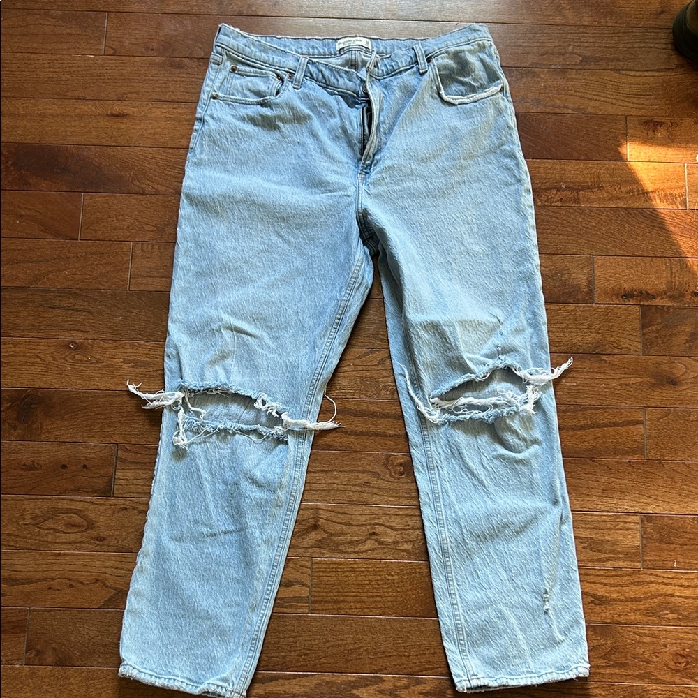 Abercrombie & Fitch Light Blue Distressed Jeans